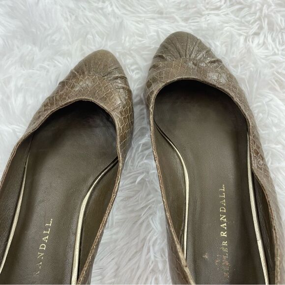 Loeffler Randall Brown Leather Croc Embossed Vibram Ballet Flats - Picture 5 of 12